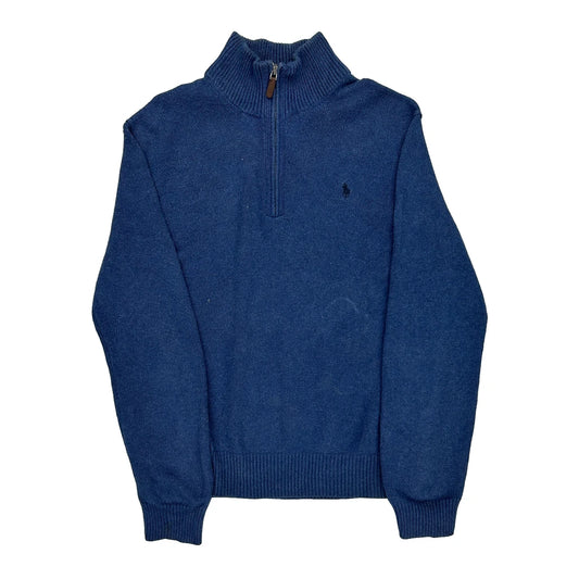 Polo By Ralph Lauren 1/4 Zip - Medium Blue Cotton