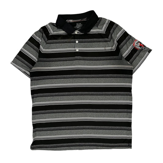 Oakley Striped Polo Shirt - XL Grey Cotton