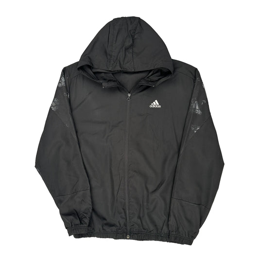 Adidas Windbreaker - Large Black Polyester