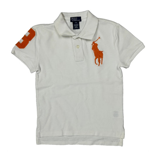 Vintage Age 8 Polo By Ralph Lauren Graphic Polo Shirt - Small White Cotton