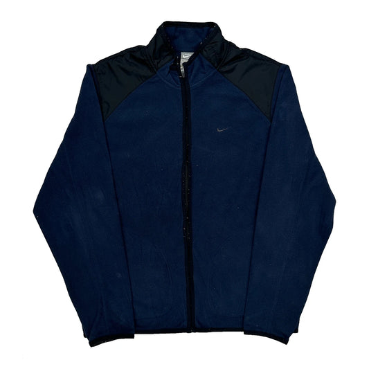 Vintage Nike Fleece Jacket - Medium Blue Polyester
