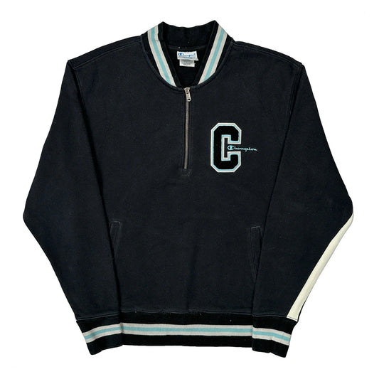 Vintage Reverse Weave Champion 1/4 Zip - Medium Black Cotton