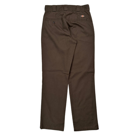Dickies Trousers - 29W 33L Brown Cotton Blend