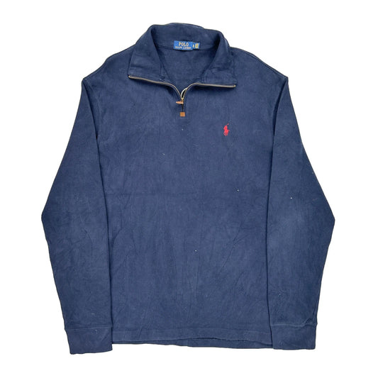 Polo By Ralph Lauren 1/4 Zip - XL Blue Cotton