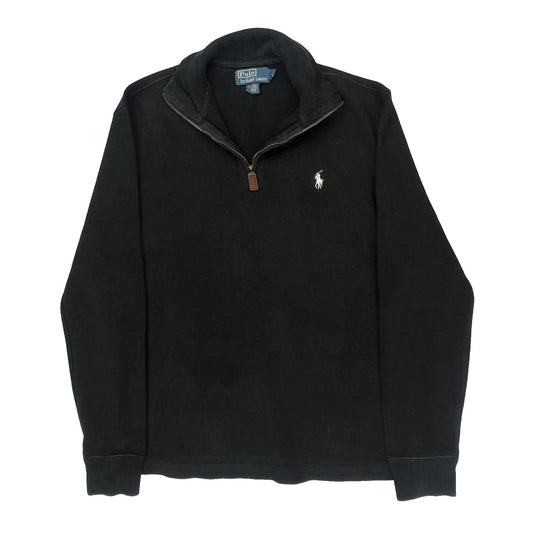 Polo By Ralph Lauren 1/4 Zip - Small Black Cotton