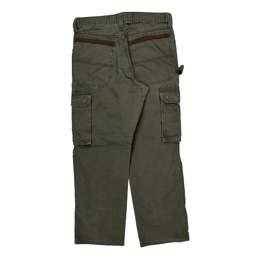 Wrangler Cargo Trousers - 32W 29L Green Cotton