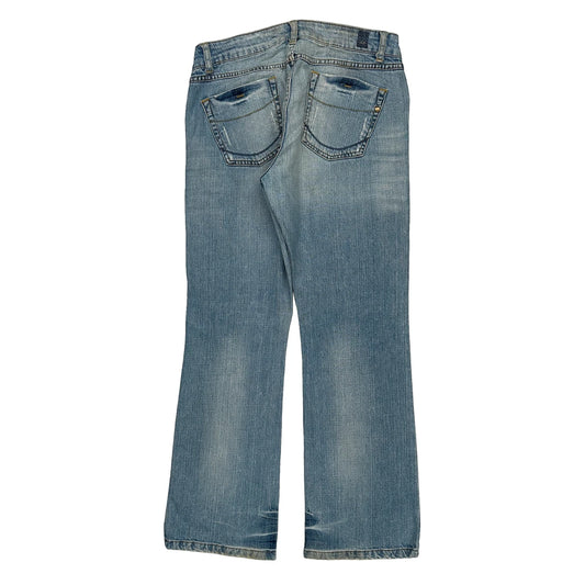 Ecko Unltd Boot Cut Jeans - 30W UK 8 Light Wash Denim