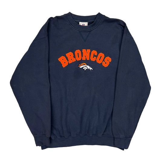 Broncos Nfl Sweatshirt - 2XL Navy Cotton