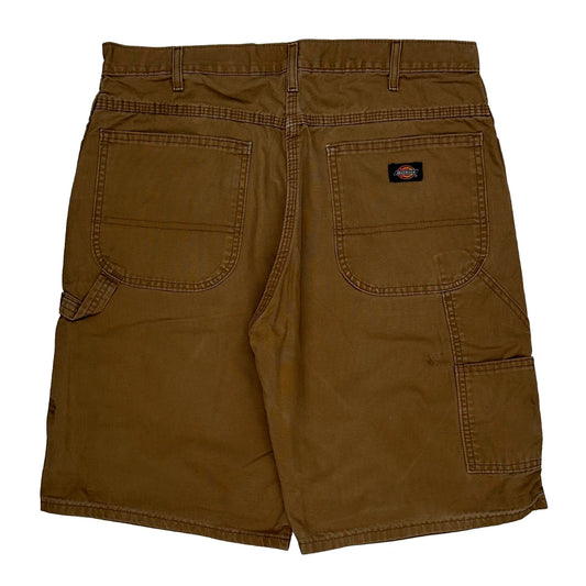 Dickies Carpenter Shorts - 34W 11L Brown Cotton