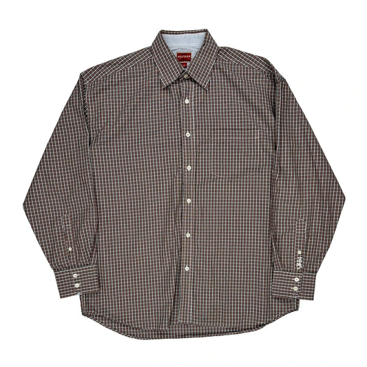 Tommy Hilfiger Denim Checked Shirt - Large Brown Cotton