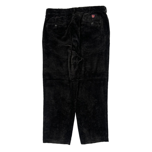 Vintage Polo By Ralph Lauren Cord Trousers - 36″ Waist Black Corduroy