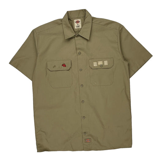 Dickies Short Sleeve Shirt - Medium Khaki Polyester Blend