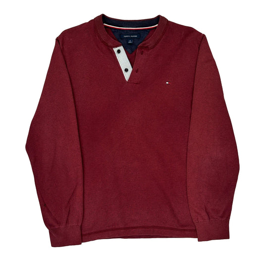 Tommy Hilfiger Long Sleeve T-Shirt - Large Red Cotton