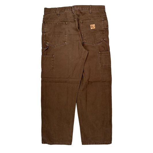 Berne Carpenter Trousers - 36W 31L Brown Cotton