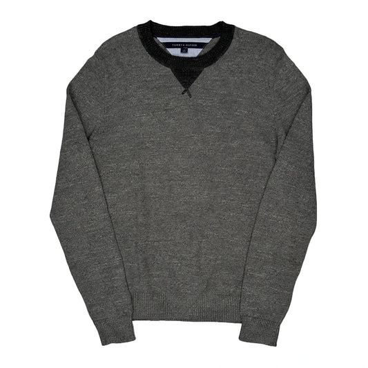 Vintage Tommy Hilfiger Sweatshirt - Medium Grey Cotton Blend