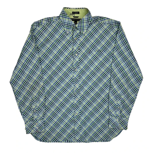 Tommy Hilfiger Checked Shirt - Large Blue Cotton