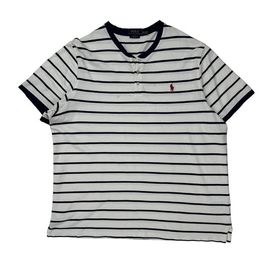 Polo By Ralph Lauren Striped Polo Shirt - 2XL White Cotton