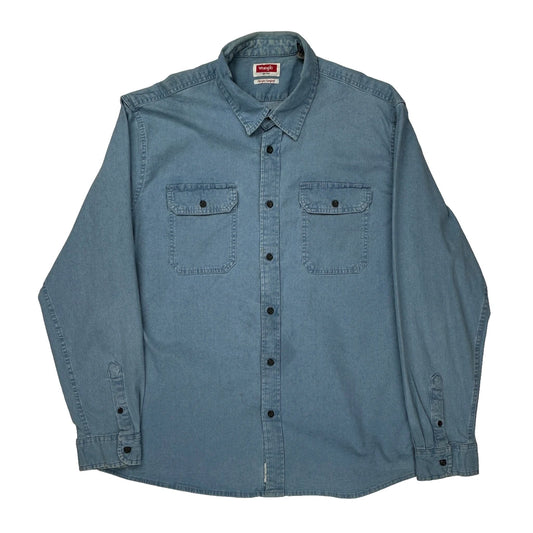 Flex For Comfort Wrangler Denim Shirt - Large Blue Cotton