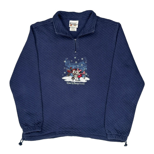 Vintage Mickey Mouse Disney Graphic Sweatshirt - Medium Blue Cotton