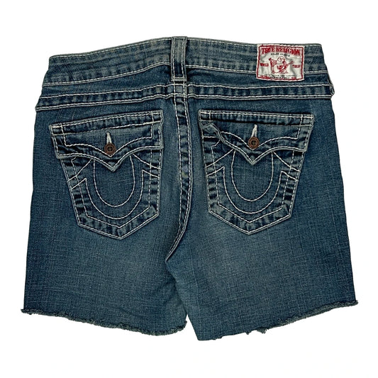 True Religion Denim Shorts - 28W UK 6 Blue Cotton