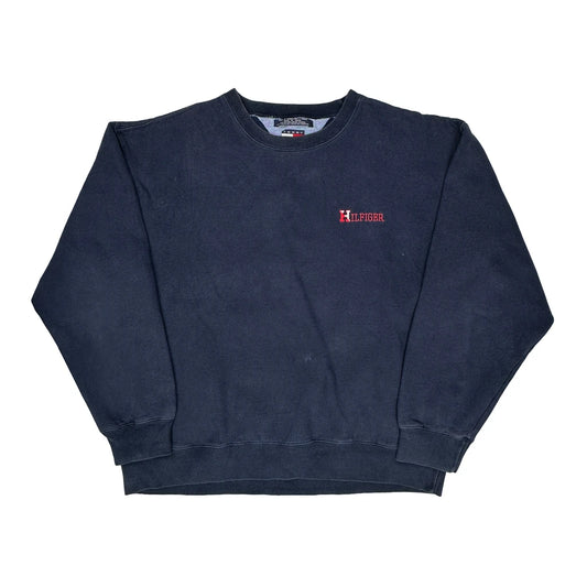 Vintage Tommy Hilfiger Sweatshirt - XL Navy Cotton