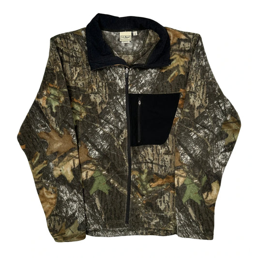 Vintage L.L.Bean Camo Fleece Jacket - Large Camo Polyester