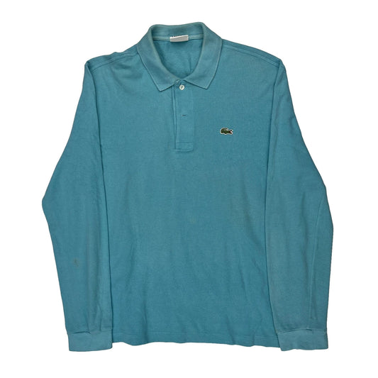 Lacoste Long Sleeve Polo Shirt - Large Blue Cotton