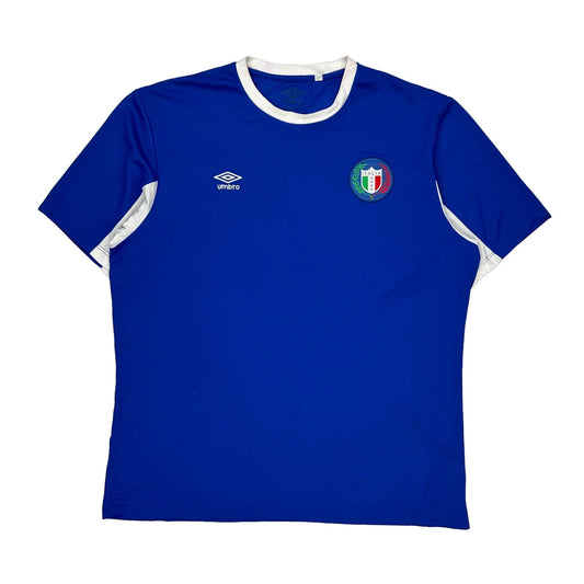 Vintage Italia Umbro Football Shirt - XL Blue Polyester