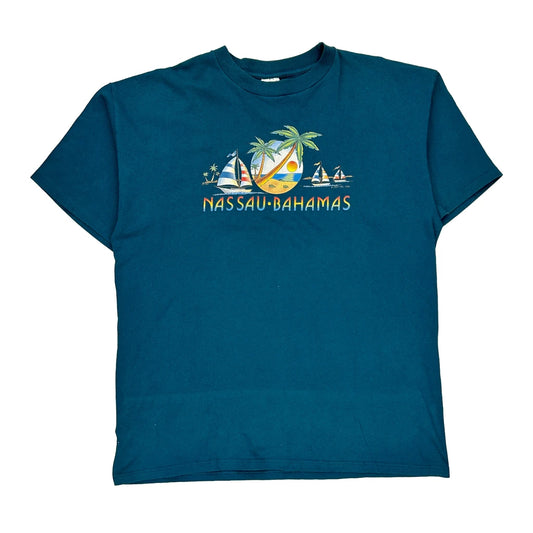 H.L Miller Single Stitch T-Shirt - 2XL Blue Cotton