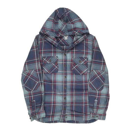 Age 10 Carhartt Checked Hoodie - Medium Blue Cotton
