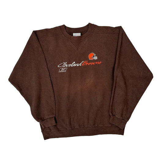 Vintage Made In Canada, Cleveland Browns Reebok Nfl Sweatshirt - Medium Brown Cotton Blend