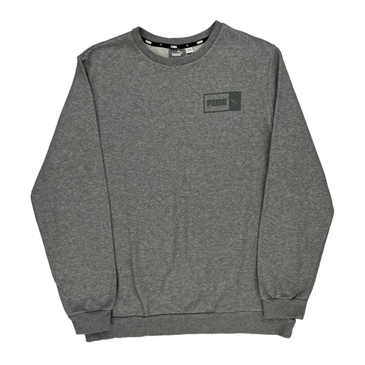 Puma Sweatshirt - Large Grey Cotton Blend