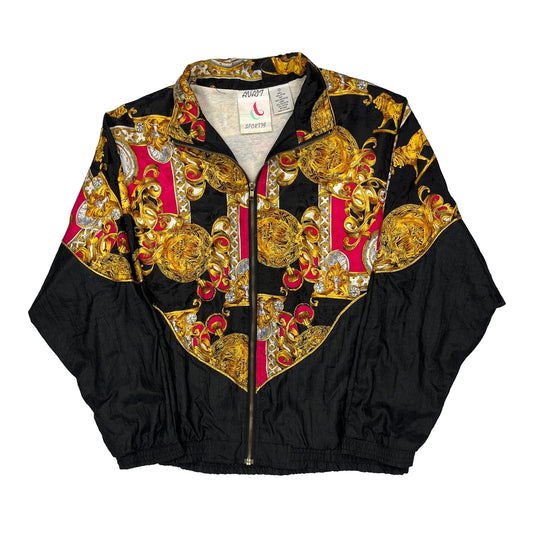 Unbranded Graphic Windbreaker - Medium Black Cotton