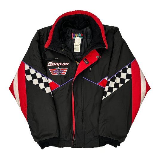 Racing Snap On Graphic Jacket - Large Black Polyester