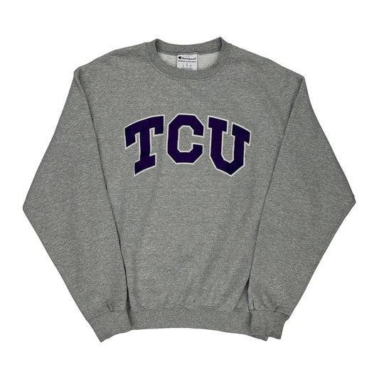 Tcu Champion Sweatshirt - Large Grey Cotton Blend