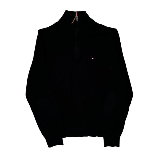 Tommy Hilfiger 1/4 Zip - Large Black Cotton