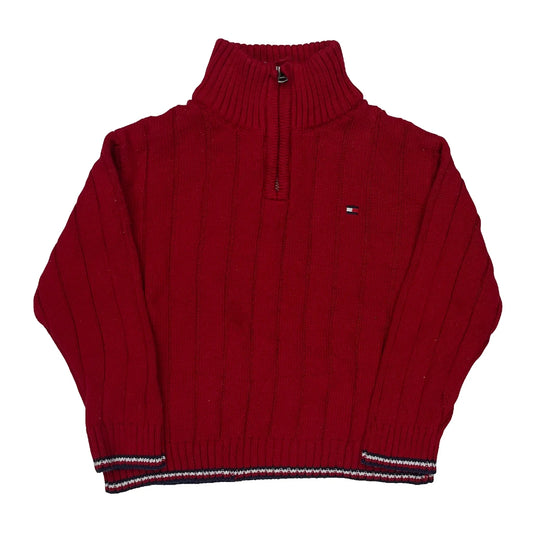 Vintage Age 2 Tommy Hilfiger 1/4 Zip - XS Red Cotton
