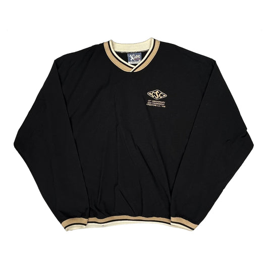 Anniversary Lee Sport V-Neck Windbreaker - Large Black Cotton