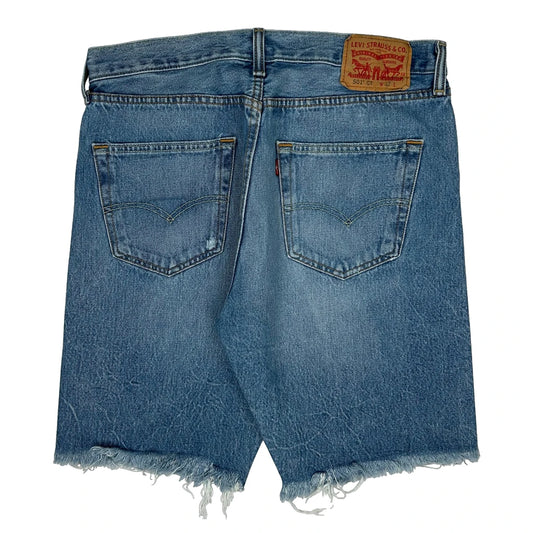 Levis Cut Off Denim Shorts - 33W 10L Blue Denim