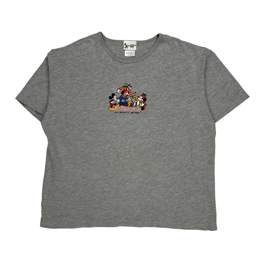 Walt Disney World Disney Cartoon T-Shirt - 2XL Grey Cotton