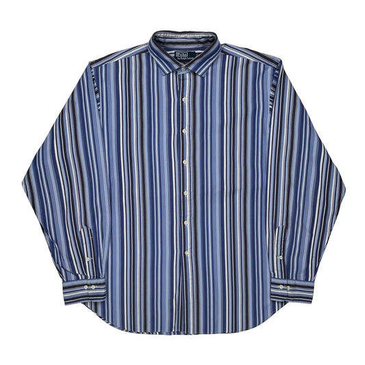 Vintage Polo By Ralph Lauren Striped Shirt - XL Blue Cotton
