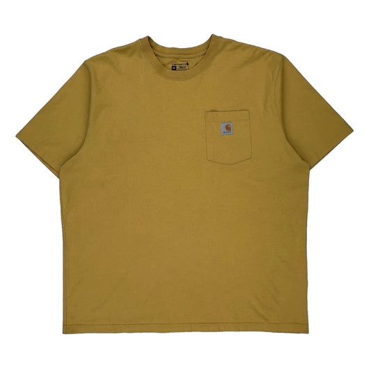 Carhartt T-Shirt - 2XL Yellow Cotton Blend