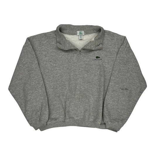 Lacoste 1/4 Zip - XL Grey Polyester