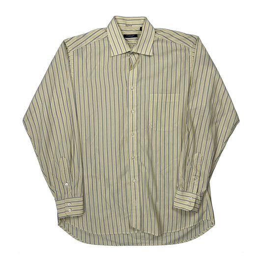 Vintage Burberry London Striped Shirt - Medium Yellow Cotton