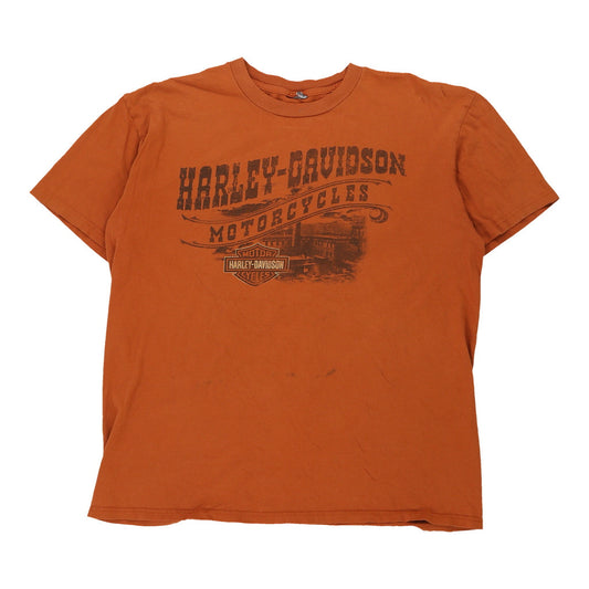 Vintage orange Mansfield Ohio Harley Davidson T-Shirt - mens x-large