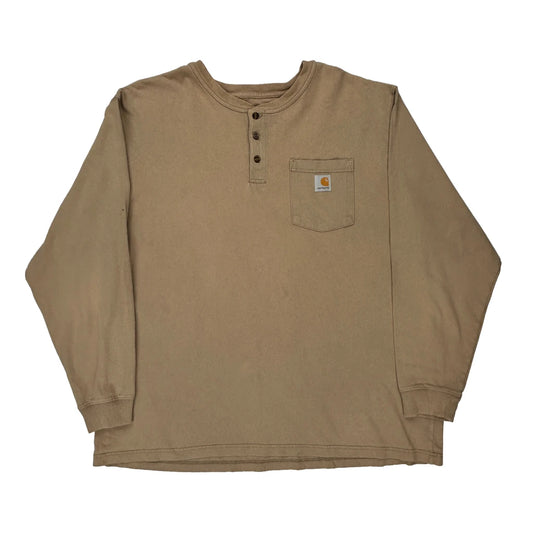 Carhartt Long Sleeve T-Shirt - 2XL Beige Cotton