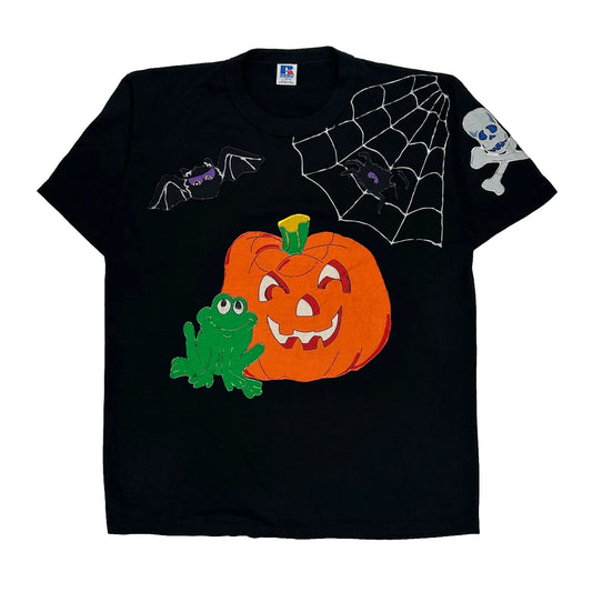 Russell Athletic Single Stitch T-Shirt - Large Black Cotton