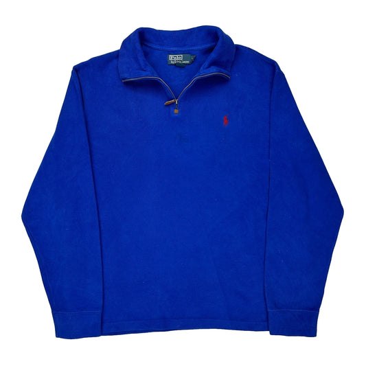 Polo By Ralph Lauren 1/4 Zip - XL Blue Cotton