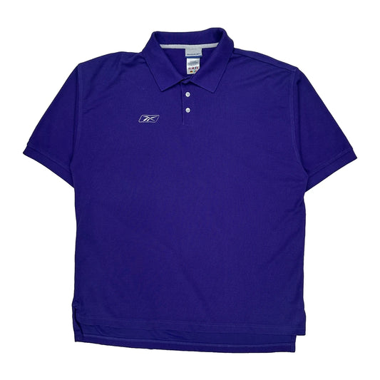 Reebok Polo Shirt - XL Purple Cotton Blend