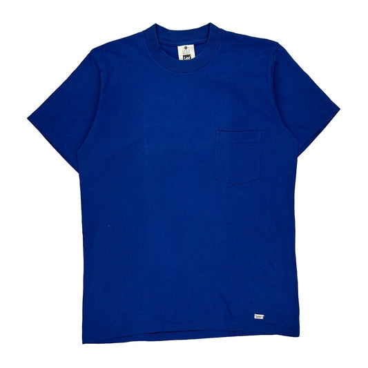 Lee Single Stitch T-Shirt - Large Blue Cotton